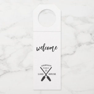 Étiquettes Pour Bouteilles Nom de famille personnalisé Lake House