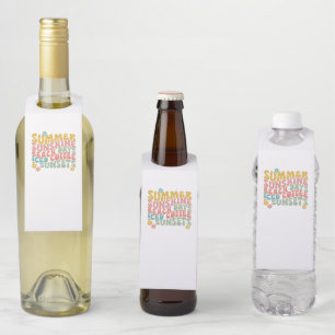 Étiquettes Pour Bouteilles Nom du monogramme rose d'été Super