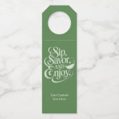 Étiquettes Pour Bouteilles Nom personnalisé / Texte Sip, Savor, Enjoy (Dos)