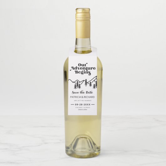 Étiquettes Pour Bouteilles Notre aventure commence Mariage en plein air Enreg (Sur bouteille)