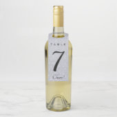 Étiquettes Pour Bouteilles Numéro de table de cristal en argent modifiable (Sur bouteille)