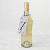 Étiquettes Pour Bouteilles Numéro de table de cristal en argent modifiable (Incliné)