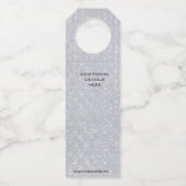 Étiquettes Pour Bouteilles Numéro de table de cristal en argent modifiable (Dos)