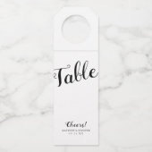 Étiquettes Pour Bouteilles Numéro de table de mariage à écriture moderne pers (Devant)