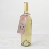 Étiquettes Pour Bouteilles Numéro de table Glam Rose Gold Pailleté (Incliné)