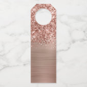 Étiquettes Pour Bouteilles Numéro de table Glam Rose Gold Pailleté (Dos)