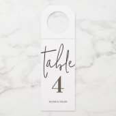 Étiquettes Pour Bouteilles Numéro de table moderne simple (Devant)