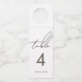 Étiquettes Pour Bouteilles Numéro de table simple moderne (Devant)