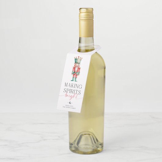 Étiquettes Pour Bouteilles Nutcracker Making Spirits Bright Christmas Gift (Incliné)
