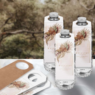 Étiquettes Pour Bouteilles Oasis Boho Fleurs de Mariage ID959
