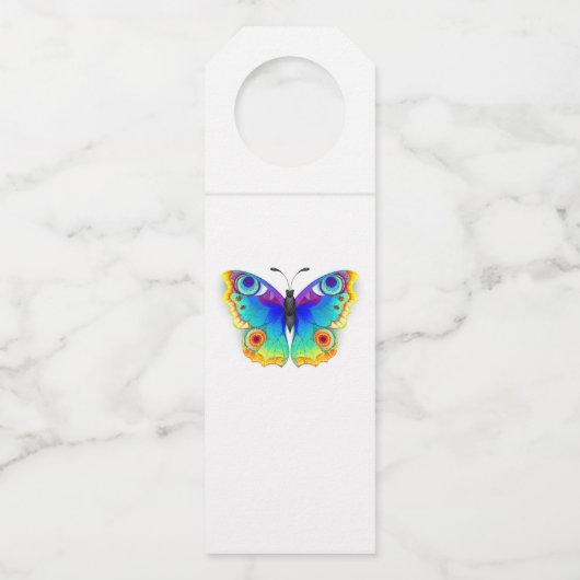 Étiquettes Pour Bouteilles Oeil de paon arc-en-ciel (Devant)
