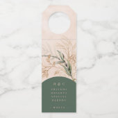 Étiquettes Pour Bouteilles Or Abstrait Eucalyptus Moderne Verdure mousse (Devant)