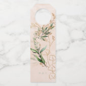 Étiquettes Pour Bouteilles Or Abstrait Eucalyptus Moderne Verdure mousse (Dos)