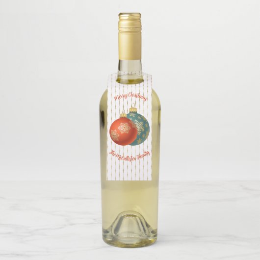 Étiquettes Pour Bouteilles Ornement de Noël (Sur bouteille)