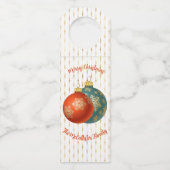 Étiquettes Pour Bouteilles Ornement de Noël (Devant)