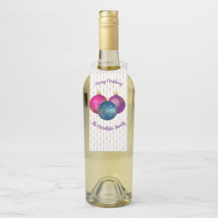 Étiquettes Pour Bouteilles Ornements de Noël colorés