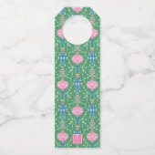 Étiquettes Pour Bouteilles Ornements de Noël festifs Monogramme (Dos)