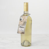 Étiquettes Pour Bouteilles Ours en peluche mignon Mur en bois rustique (Incliné)