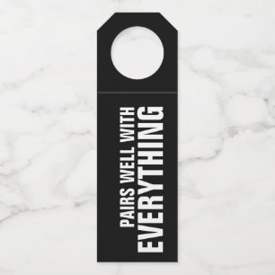 Étiquettes Pour Bouteilles PAIRES BIEN AVEC TOUT SUR LE Noir