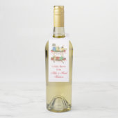 Étiquettes Pour Bouteilles Panier de champagne de Noël en aquarelle (Sur bouteille)