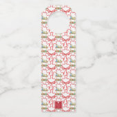 Étiquettes Pour Bouteilles Panier de champagne de Noël en aquarelle (Dos)