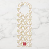 Étiquettes Pour Bouteilles Panier de champagne de Noël en aquarelle (Dos)