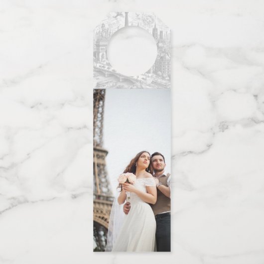 Étiquettes Pour Bouteilles Paris Mariage Boarding Pass (Dos)