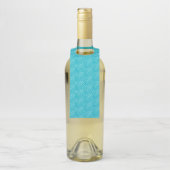 Étiquettes Pour Bouteilles Pastel Blue Seashell Silhouette Diagonal Lines Art (Sur bouteille)