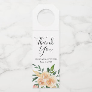 Étiquettes Pour Bouteilles Peach Roses   Mariage personnalisé