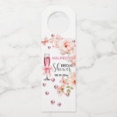 Étiquettes Pour Bouteilles Perles et Prosecco Dusty Roses Fête des mariées (Devant)