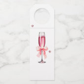 Étiquettes Pour Bouteilles Perles et Prosecco Dusty Roses Fête des mariées (Dos)