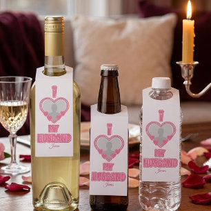 Étiquettes Pour Bouteilles Personnalisé J'aime mon mari – Ajouter une photo e