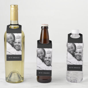 Étiquettes Pour Bouteilles Photo   FIANÇAILLES   Balise de porte-bouteilles
