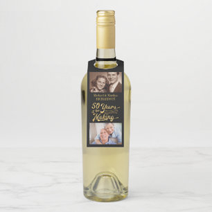 Étiquettes Pour Bouteilles Photos du 50e anniversaire Alors et Maintenant Noi