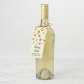 Étiquettes Pour Bouteilles Pine Cones et Motif de Noël Holly (Incliné)