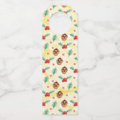 Étiquettes Pour Bouteilles Pine Cones et Motif de Noël Holly (Dos)