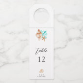Étiquettes Pour Bouteilles Plan de table de mariage Table Côte de plage (Devant)