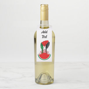 Étiquettes Pour Bouteilles Poing de résistance palestinienne sur le symbole d