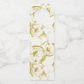 Étiquettes Pour Bouteilles POP LE CHAMPAGNE Blanc sur les verres de vin d'or (Dos)