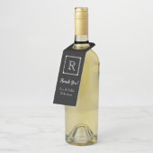 ÉTIQUETTES POUR BOUTEILLES PORTE-BOUTEILLE CHIC _ REMERCIEMENT MONOGRAMME ET (Incliné)