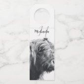 Étiquettes Pour Bouteilles Portrait de vache Highland premier monogramme noir (Devant)