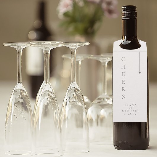 Étiquettes Pour Bouteilles Poudre de Mariage neutre chic ID1020