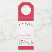 Étiquettes Pour Bouteilles Red Green String Lights cadeau de Noël (Devant)