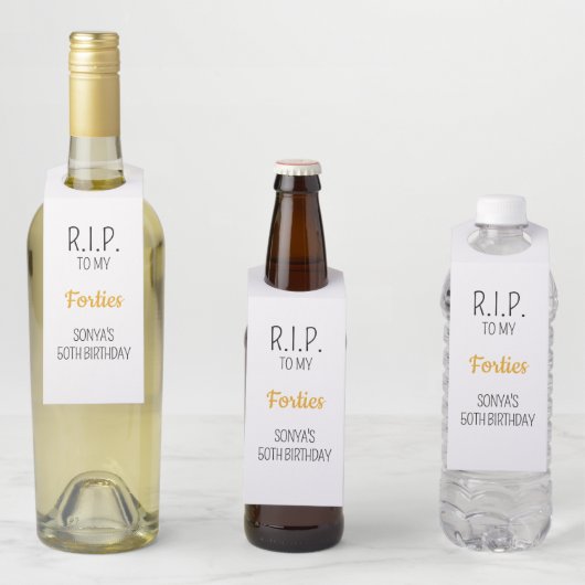 Étiquettes Pour Bouteilles Repose éternel à mes 40e 50e 60e 70e 80e fêtes d'a (En situation)