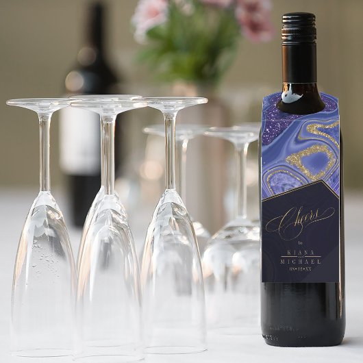 Étiquettes Pour Bouteilles Résumé Noces d'agate Félicitations Minuit ID827