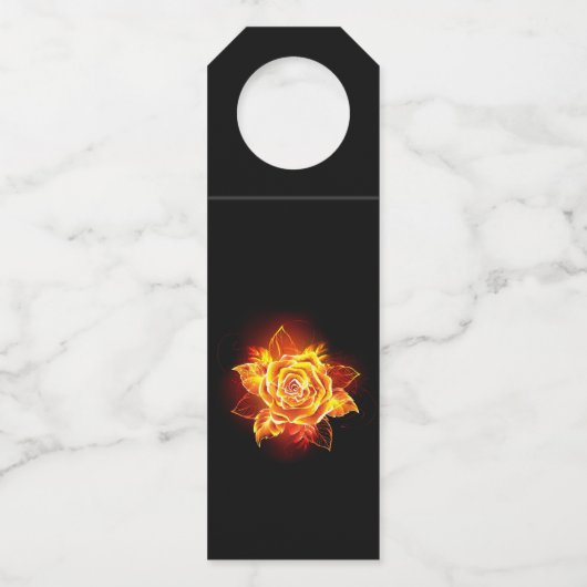 Étiquettes Pour Bouteilles Rose de feu en fleurs (Devant)