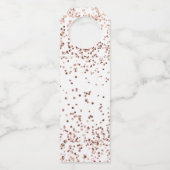 Étiquettes Pour Bouteilles Rose or confetti blanc accueil mariage (Dos)