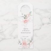 Étiquettes Pour Bouteilles Roses roses blush rose peint joliment (Devant)