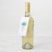 Étiquettes Pour Bouteilles Roses turquoise avec touches (Incliné)