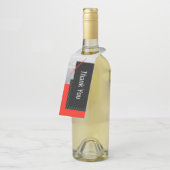 Étiquettes Pour Bouteilles Rouge, noir, gris, rayure à l'aiguille (Incliné)